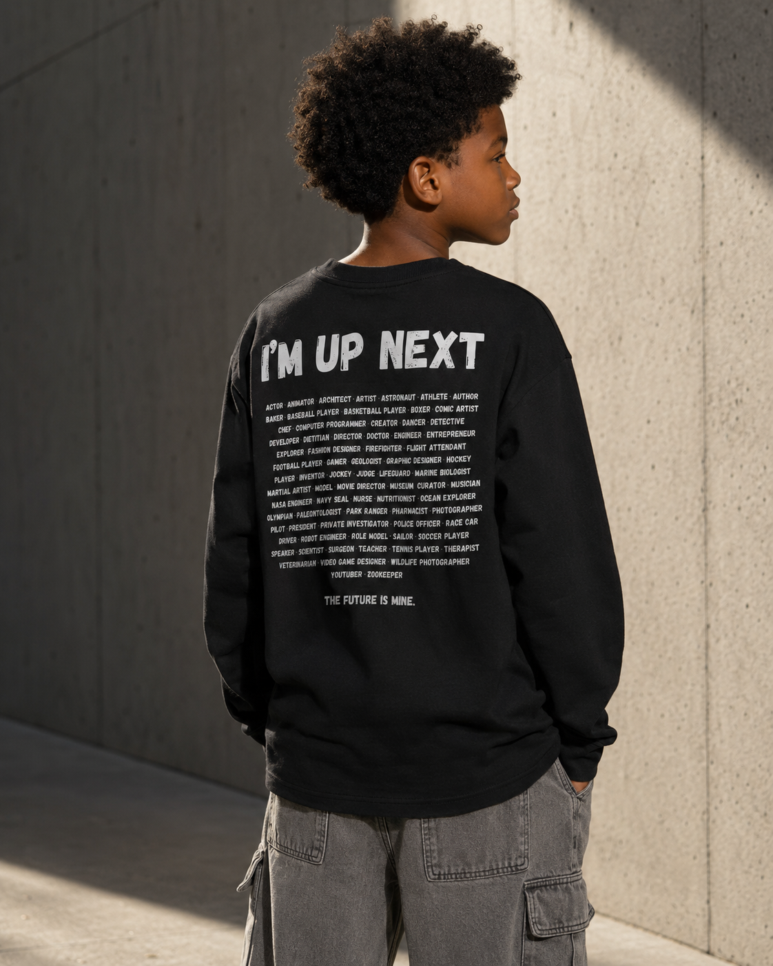 I'm Up Next Youth Long Sleeve Shirt | Soft Cotton Long Sleeve Tee for Kids